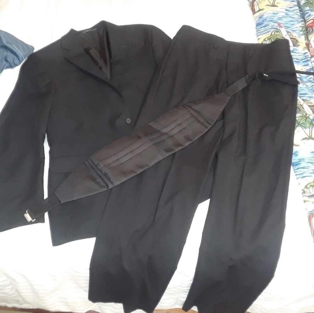 BLACK Jacket, Pants with Cummerbund